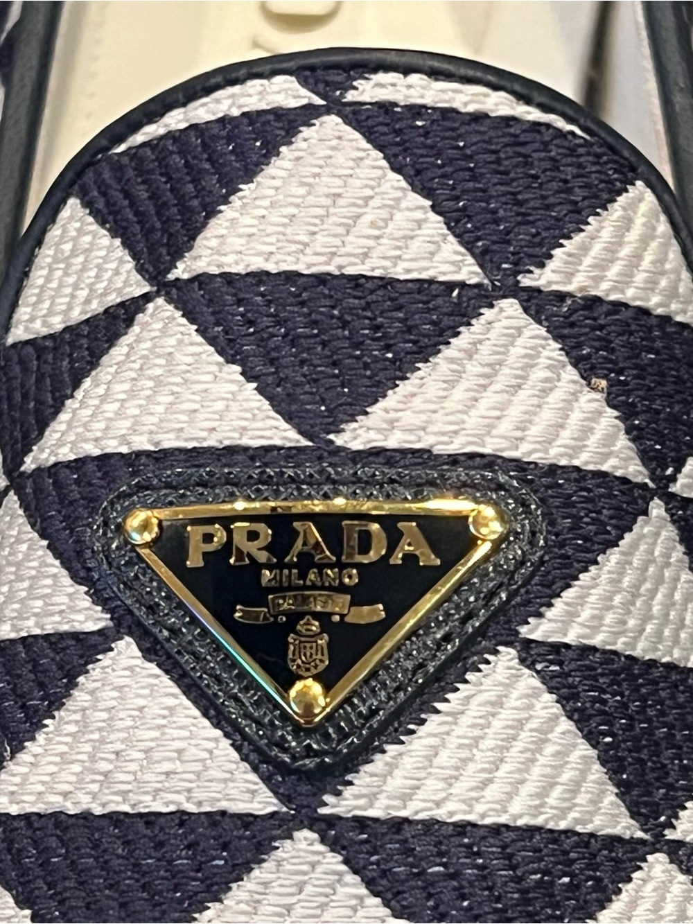 Prada Symbole Logo Loafer Mens Slip-on Sneakers White/Black Size 10US - Picture 4 of 13